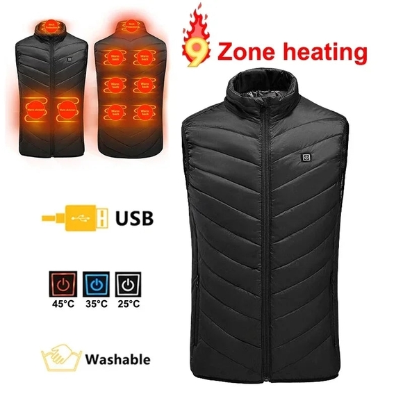 Other - 🆕️Unisex Black Heated Vest with USB - DSST